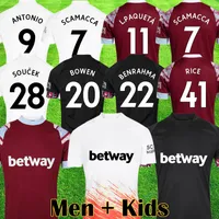 22 23 whu L. Paqueta voetbaltruien 2022 2023 Scamacca West Rice Kits Lanzini Antonio Hams Noble Vlasic United Bowen Football Shirts Benrahma Men Kit Kids Equipment
