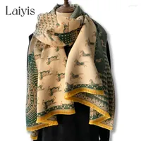 Lenços 2022 imita a cavalo imitação de caxemira lenço para mulheres xale de inverno embrulho de luxo de luxo bufanda feminina echarpe pashmina