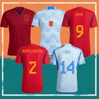 Version du joueur 2022 Espagne Soccer Jersey Team National Team Home Pedri Ferran Gavi Koke Morata Garcia Soccer Shirts Gaya Sergio Laporte Sarabia Football Uniforme