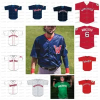 College Wear2020 Woosox Worcester Custom Baseall Jersey Mens 여자 청소년 stithed 이름 stiched number 고품질