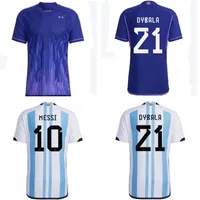 Top 22 23 Maglie di calcio Argentina Messis Dybala Lo Celso 2022 2023 Fan Player Lautaro Martinez Jersey Di Maria J.alvarez Shirt calcistico Maradona Kids 3xl 4xl