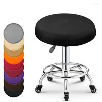 Coperture per sedie Lellen Round Cover Solid Colors Scool per sedile per il dentista per il dentista per capelli banchetto ristorante