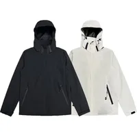 2023 Kurtki dla mężczyzn Spring and Fall Men's Casual Jacket z kurtką wiatrakową 3M odblaskowy łatek czarny biały pary wodoodporne z kapturem na zewnątrz kurtki na zewnątrz