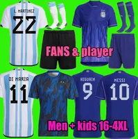 3xl 4xl Player Fans Version Argentina Soccer Jersey 22 23 Copa America Di Maria Special Football Shirts 2022 2023 Dybala LO CELSO National Team Maradona Men Kids Kit