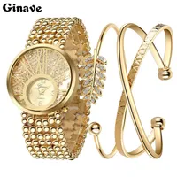 O novo relógio de bracelete de ouro da moda novo é muito elegante e belo show da mulher charm310c