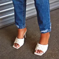 Mhyons vintage carr￩ orteil sandals sandales femmes solids sandales de talons hauts sandales f￩minines bloc talons dames chaussures women 304q