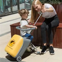 20 inç çıkarılabilir arabası kasa bavul çantası çocuklar çeken çubuk araba seyahat depolama bagaj el çantası taşıyan bebek yuvarlama 4 tekerlekli bagaj yatılı kod kutusu