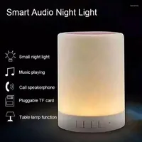 Lumières nocturnes en haut-parleur Bluetooth sans fil Portable Mini lecteur Touch Pat Light Light Colorful LED Lampe pour la prise en charge de la carte TF