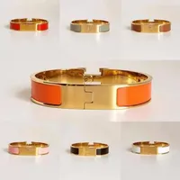 Luxury Jewelry Men Women Bracelets Classics Orange High Quality Designer Fashion Bangle Stainless Steel Gold Buckle Multi-Style Bracelet