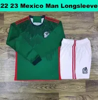 2022 Mexico Green Longsleeve Soccer Jersey مجموعات 2022 المشجعين H.Losano Guardado Long Sleeves Football Shirt Women Men Camiseta de Futbol