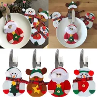 UPS Fast Christmas Knife Story Suptor Bag Bag Set Santa Claus Elk Table Tableware Bag Kerst NaviDad Xmas Decoración para el hogar