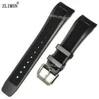 Diver Silicone Rubber Watch Bands 22mm for IWC MEN Black Strap & for IWC buckle ZLIMSN Brand302x