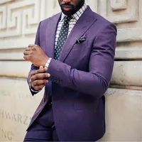 Высококачественный костюм Homme 2018 Purple Men Suits Suits жениха смокинга жениха свадебная вечеринка ужина