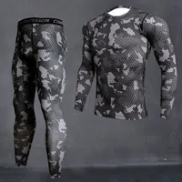 Camuflaje para hombres Camuflaje para hombres Juego de ropa interior térmica Long Johns Winter Base Men Sports Compression Manga Camisetas 220831