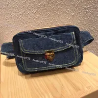 2019 new vintage jeans waist bag unsex all match women fashion zipper waist flap denim patchwork purse wallet flore pocket woc cam269n