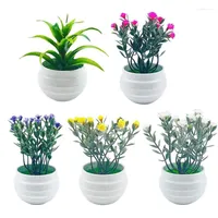 Dekorative Blumen Mini Künstliche Bonsai Topfpflanze Sukkulente falsche Blumenminiatur Landschaft für Hausgarten Hof Balkon Dekoration