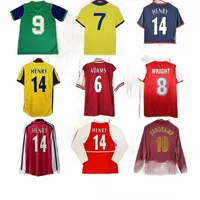 Voetballen Jerseys voetbalshirts Rhenry Bergkamp V. Persie Mens lange mouw retro Vieira Merson Adams Home Red Away 3rd Football Shirt Short Z8dn#