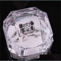 Jewelry Boxes 3Colors 60Pcs Rings Box Jewelry Clear Acrylic Wedding Gift Ring Stud Dust Plug 314 Q2 Drop Delivery 2021 Packag Lulubaby Dhc3D