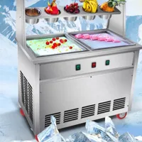 HBLD 1800W Máquina de rollo de helado frito comercial de acero inoxidable de doble placa de acero inoxidable