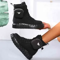 Zapatos informales Gran tamaño e invierno Nuevo moda de la moda alta Top Bag Shoes de fondo espeso Sports Lade de peluche Boots cálidas para mujeres