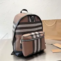 Проверьте рюкзак с плечами сумочка кошелек Canvas Нейлоновый клетчатый пенька.