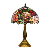 Настольные лампы Tiffany Lamp Vintage Flowers Lights E27 Ретро в средиземноморском стиле Столовая Столовая Арт Стол Столст