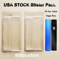E-cigarett pod blister pack 1.0 ml usa lager vape penna paket mussla skal engången klar plastfodral förångare förpackningslåda Anpassa CA-lager 800 st/låda