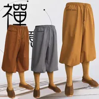 Этническая одежда традиционные китайские днищики буддийские дзен лежат брюки Будда Шаолинь Монахи Брюки Борьбы