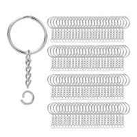 200Pcs Split Key Chain Rings with Chain Silver Key Ring and Open Jump Rings Bulk for Crafts DIY 1 Inch 25mm301K