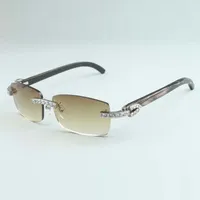 Buffs okulary przeciwsłoneczne 3524012-E z diamentami XL i czarnymi teksturowanymi nogami rogu Buffalo