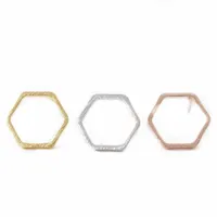 Pendientes hexagonales de moda y personalidad El regalo para el arete de aleaci￳n de zinc arete de oro rosa