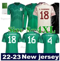 2022 Mexico Black Soccer koszulka XXXXL Domowe zielone koszulki Pucharu Świata 22 23 Chicharito Lozano Guardado Carlos Vela Raul Men Zestaw dla dzieci Koszulki piłkarskie długie rękawy