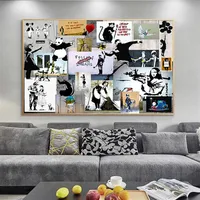 Banksy Graffiti Collage Art Pop Canvas Painting Posters and Prints Cuadros Wall Art for Living Room Home Decor2607