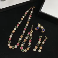 2022 Set Fashion Stud Necklace Bracelet Double G Letter Personality Ladies Wedding Party Designer Jewelry High Quality5