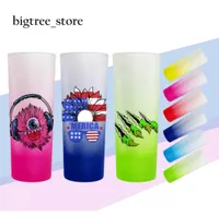 3oz gradient sublimation mix colors shot glass cup 144/case wine cup glasses customized frosted US warehouse
