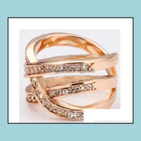 Bandringe Ringe wundersch￶n rosafarben Gold Bands Kleid 18K Diamond Engagement Sier Fashion Masonic Drop Lieferung 2021 Schmuck Vipjewel DHQ9H