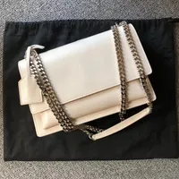 Designer SUNSET clutch flap tote bag luxury Metal fittings smooth Leather with key ring envelope Multifunction handbag chain womens men crossbody shoulder bags