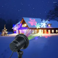 Nachtlichter Weihnachten Outdoor 4W LED Snowflake Star Projector Light Lampen Lampen Film wasserdichte Schneelaser Gartendekoration