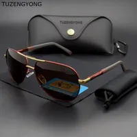 TUZENGYONG Aluminum Men's HD Polarized Sunglasses Driving Sun Glasses Coating Lens Eyewear Accessories for Men284B
