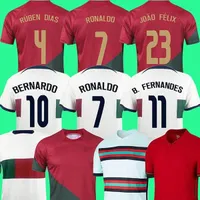 Fotbollsupps￤ttningar/sp￥rning 2022 Joao Felix Portuguese Soccer Jersey Sanches Ruben Neves Football Shirt Bernardo Bruno Fernandes Camisa de Futebol Men Kids Kits To 15vi#