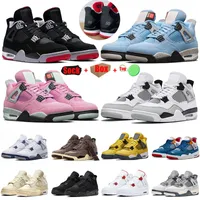 Nike Air Jordan Retro Jordan4s Jumpman 4 4 S Mens Bayan Basketbol Ayakkabı Kızılötesi Üniversitesi Mavi Siyah Kedi Çöl Moss Yelken Sneakers Kapalı Boyutu 36-47