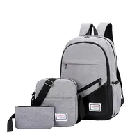 Shujin New 3 PC Conjunto anti -roubo de mochila masculino Mulheres casuais Backpack Laptop School Bags Sac A Dos Homme Zaino351W