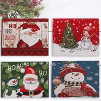 New knitted cloth Santa snowman decorative placemat cartoon doll insulation pad cross-border wholesale
