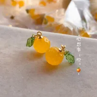 Colares pendentes 10pcs fofos calcedonia natural de calcedônia ágata laranja cura gem Diy acessórios para jóias fazendo design por atacado