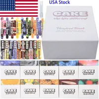 USA Stock Cake All Glass Newest Package Atomizer Empty Vape Cartridges 10 Strains Ceramic Coil Carts 1ML Thick Oil Dab Wax Vaporizer 510 Thread Electronic Cigarettes