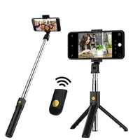 Çok fonksiyonlu selfie monopodlar K07 Kablosuz Bluetooth Selfie Stick Katlanabilir El Monopod Deklanşör Uzaktan Uzatılabilir Mini Tripod Akıllı Telefon Cep Telefonu için