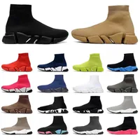 2022 Hızlar 2.0 Ayakkabı Platformu Spor Sneaker Erkek Kadın Tasarımcı Tripler Paris Çorap Botlar Siyah Beyaz Mavi Işık Şerit Kahverengi Ruby Grafiti Vintage Bej Pembe Eğitmenler
