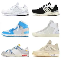 Designer One Low Presto Chaussures de course Men Femmes Rubber Airs Offs MCA Volt White Black Forces Basketball Jumpman 1 1s 4 Sail 4s 5 Fly Knit 2.0 Trainer Sports Sneakers S98