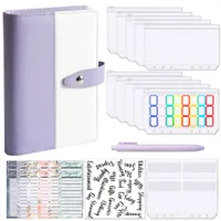 A6 Notepads Binder Zipper Bag Color Block Notebook Budget Cash And Pieces Saving Envelopes Budgeting Money Organizer