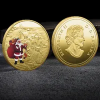 Ремесла Санта -Клаус желаю, чтобы монета коллекционная золотая сувенирная монета Подарок с коллекцией северного полюса счастливого Рождества памятные монеты